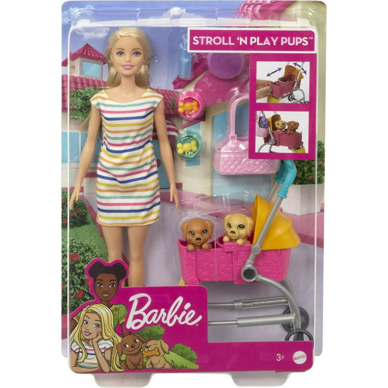 Barbie, Toys, Barbie Strollin Pups Playset