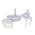 thumbnail image 4 of Accesorios de baño Hugo para casa de muñecas bañera inodoro lavabo 1/6, 4 of 10