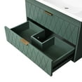 thumbnail image 7 of 36" Bathroom Vanity with Sink Top, Wall Mounted Bathroom Storage Cabinet with 2 Big Drawers, Solid Wood Bathroom Cabinet with Decor Line, Green, 7 of 7
