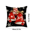 thumbnail image 3 of AuroraX 18x18 Inch Throw Pillow Covers Black Decorative Christmas Linen Pillow Cases Contemporary Outdoor Snowflake Letter Bow Cushion Cover Room,Livingroom Decor, 3 of 6