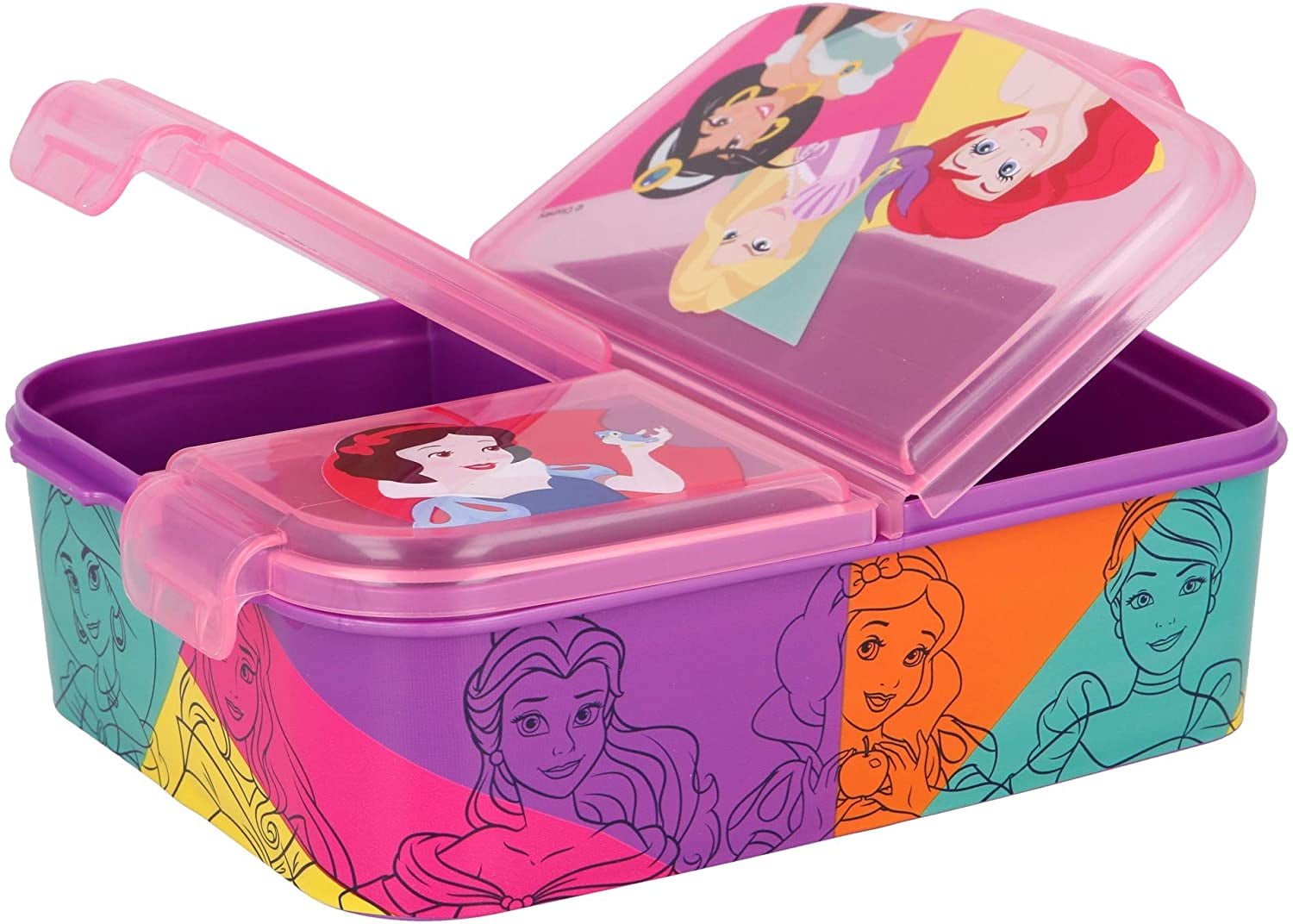 Multi Compartment Lunch Box Princess Bright and Bold