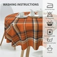 thumbnail image 3 of Fall Round Tablecloth 70 Inch Burnt Orange Buffalo Plaid Table Cloth Autumn Checkered Harvest Thanksgiving Holiday Table Covers Polyester Indoor Outdoor Tablecloths for Kitchen Dining Party, 3 of 6