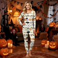 thumbnail image 2 of Halloween Family Matching Pajamas Sets, Halloween Family Ghost Bat Pumpkin Loungewear, Holiday Seasonal Party PJS Sleepwear, Halloween Home Relaxing Matching Cute Pjs Set Indoor, 2 of 7