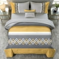 thumbnail image 3 of Davulos King Size Comforter Set,6 Pieces Geometric Pattern Yellow King Bed in Bag Set with Comforter, Flat Sheet, Fitted Sheet, 2 Pillowcases & 1 Decorative Pillowcase, 3 of 10