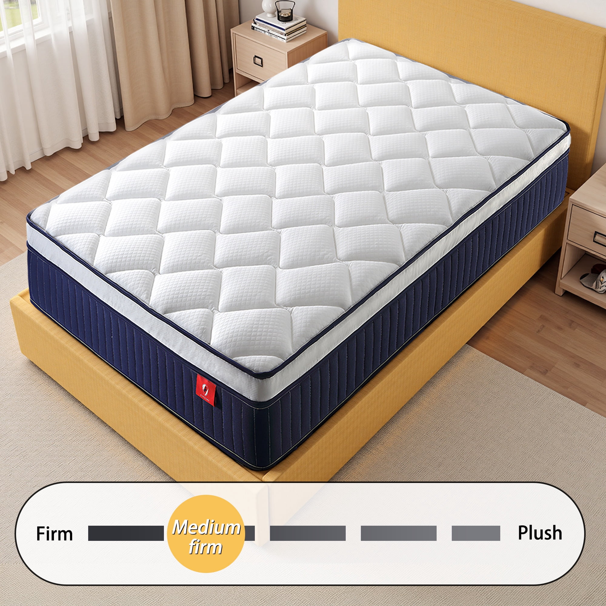 10" Hybrid Mattress in a Box with Gel Memory Foam, Medium Firm,Adult,Twin XL