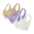 thumbnail image 2 of XWSHYW Bras for Women 3 Pack Summer Fashion Casual Sports Bras Slim Fit Solid Color Low Impact Standard Straps Bra, 2 of 6