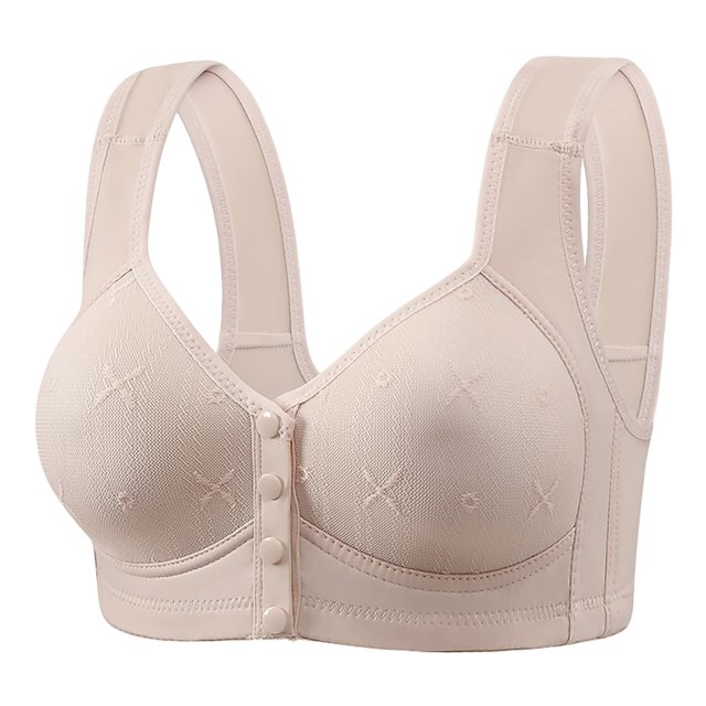 cfhntfmh Front Closure Bras for Women No Underwire Comfort Push up Bras Convenient Soft Front Buttons Plus Size Bralettes