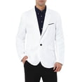 thumbnail image 4 of INSPIRE CHIC Men's Blazer One Button Notched Lapel Chest Pocket Front Flap Blazer XL White, 4 of 5