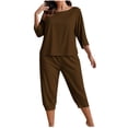 thumbnail image 6 of Vetsdori Plus Size Pajamas Sets for Women Long Sleeved PJS Soft Sets Nightwear,Spring Summer Sleepwear Plain Womens PJ Sets, 6 of 6