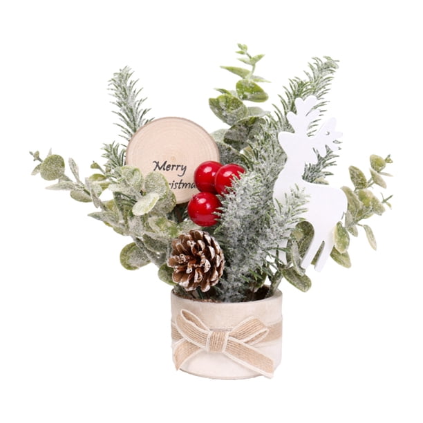 Árbol de Navidad Decoraciones de Escritorio Mini Árbol de Navidad Ramo de Navidad en Macetas Decoraciones de Navidad Regalos de Navidad Árbol de Navidad Pequeño