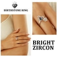 thumbnail image 3 of Beautlace Rose Heart Birthstone Ring,925 Sterling Silver Mystic Topaz Multi-color Butterfly Birthstone Adjustable Open Rings Birthday Christmas Valentines Mothers Day Jewelry Gifts for Women Mom, 3 of 12