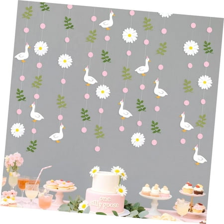 SKYSONIC 63-Foot Lemon Party Decor, Yellow and White Polka Dot Garland for Weddings, Bridal Showers, and