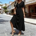 thumbnail image 4 of Maxi Dresses for Women 2026, Beach Dresses for Women, Sundresses for Women, Summer Dresses, Casual V Neck Short Sleeve Flowy Tiered A Line Boho Long Dress, 4 of 6