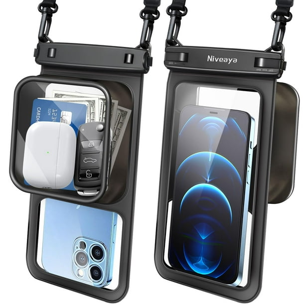 Funda flotante impermeable para teléfono Niveaya de 8.5 pulgadas, paquete de 2