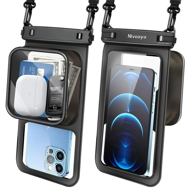 Funda flotante impermeable para teléfono Niveaya de 8.5 pulgadas, paquete de 2