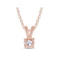 thumbnail image 4 of 4MM Round Cut Lab Created Moissanite Diamond Solitaire Pendant Necklace in 14K Rose Gold Over Sterling Silver 18" Chain(G-H Color,VVS1 Clarity,0.25 Cttw), 4 of 6