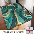 thumbnail image 3 of Teal and Gold Marble Swirls Pattern Door Rugs,Washable Non Slip Door Mats Indoor,Decorative Door Mats,Entry Mat Indoor for Entrance,Bedroom,Kitchen,Bathroom,20"x32", 3 of 6