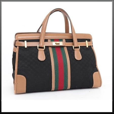- Sherry Monogram Web Satchel 228882 Black Canvas Tote