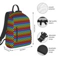 thumbnail image 2 of Honeii Rainbow Chequerboard Print Lightweight Backpacks,Carry on Backpack,Durable Backpack for School, Work & Travel, 2 of 7