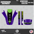thumbnail image 4 of Kalair GFX Graphics Kit for Kawasaki KDX200 (1991-1994) Warrior Series, 4 of 5