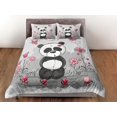 thumbnail image 3 of Cute Lover Panda Gris Juego de Funda Nórdica Colcha, Ropa de Cama Infantil con Funda de Almohada, 3 of 4