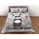 thumbnail image 3 of Cute Lover Panda Gris Juego de Funda Nórdica Colcha, Ropa de Cama Infantil con Funda de Almohada, 3 of 4