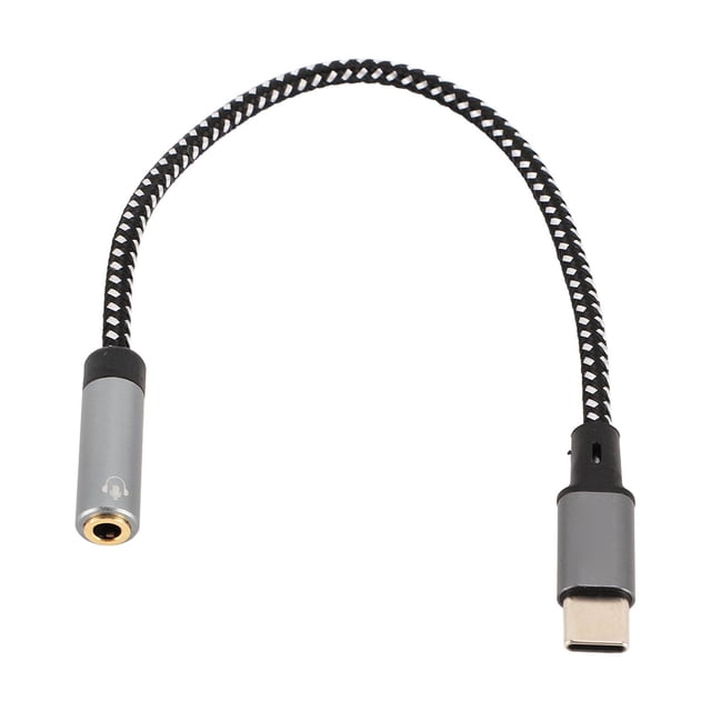 Adaptador Tipo C A Conector Jack De 3,5 Mm, Cable Tejido Plug And Play Adaptador De Conector Para Auriculares Con Reducción De Ruido De Rendimiento Estable Para Teléfonos