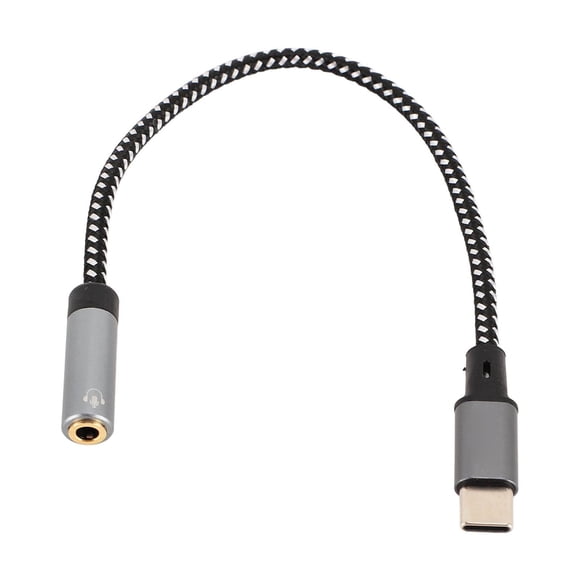 Adaptador Tipo C A Conector Jack De 3,5 Mm, Cable Tejido Plug And Play Adaptador De Conector Para Auriculares Con Reducción De Ruido De Rendimiento Estable Para Teléfonos