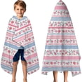 thumbnail image 3 of Pioneer Flower Floral Print Pattern Hooded Bath Towel，60"x35" for Ages 3 To 12 Kids, Quick Dry Lightweight Soft Microfiber Hood Beach Towel Cover Up for Kids, 3 of 7