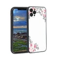 thumbnail image 1 of Compatible with iPhone 11 Pro Phone Case, Floral-initial-Flower-Black-Pink-Custom32 Case Men Women, Flexible Silicone Shockproof Case for iPhone 11 Pro, 1 of 1
