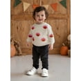 thumbnail image 4 of BemeyourBBs Girls Halloween Sweater Long Sleeve Bow Pumpkin Embroidery Knit Tops, 4 of 9