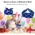 thumbnail image 2 of Birthday Plaid Dog Bandana with Button, Fall Dual Layer Soft Cotton Triangle Dog Scarf Kerchief Washable Girl Boy Dog Bandanas Adjustable Accessories for Medium Large Extra Large Dog Puppy Pet, 2 of 5