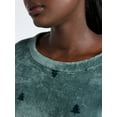 thumbnail image 4 of Joyspun Women's Folded Giftable Plush Long Sleeve Top with Pant Pajamas Set, 2-Piece, Sizes S to 3X, 4 of 4