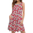 thumbnail image 1 of EGNMCR Robes d'Été Femmes Tendance 2024 Robes d'Été pour Femmes Plage Floral T-Shirt Robe Soleil Décontractée Poches Boho Robe Débardeur, 1 of 5