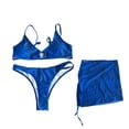 thumbnail image 2 of Gibobby Conjunto de bikini sexy Nuevo traje de baño de bikini para mujer Traje de baño de piezas dividido Traje de baño estampado sexy europeo y american(Azul,XL), 2 of 4
