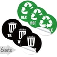thumbnail image 3 of Kitchen Recycle Sticker Garbage Sorting Stickers Assorted Color PVC Vinyl 6Pcs, 3 of 5