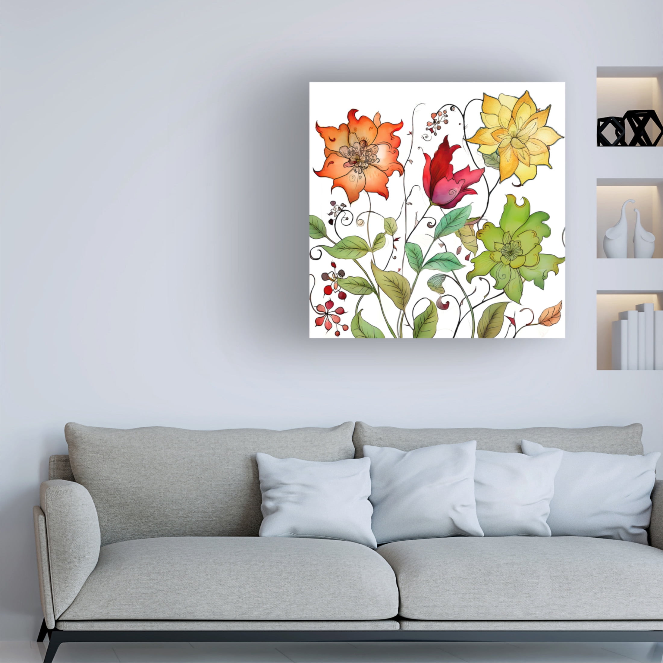 Canvas Wall Art - Sasha 'Vivacious I' Wall Art for Living Room, Bedroom, or Office Décor by Trademark Fine Art - 24 x 24 Inches
