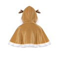 thumbnail image 4 of REDARER Girls Christmas Hooded Cape Cute Reindeer Antler Xmas Shawl Velvet Holiday Costume Cape for Kids Party Cosplay,32CM, 4 of 6