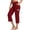 Red, variant on High Stretch Capri Yoga Pants for Women Soft Wide Leg Pants High Waist Casual Capris with Pockets Wine L