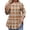 Khaki, variant on TQWQT Plus Size Women's Plaid Tunic Top 3/4 Sleeve Affordable Soft Blouse High-Low Hem for Leggings Daily Errands L