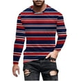 thumbnail image 2 of Plus Size T Shirts for Men Big & Tall S-4X Pullover Long Sleeve Tees Tops Casual Color Block Stretchy Slim Basic Going Out Loungewear Tshirts Shirt, 2 of 5