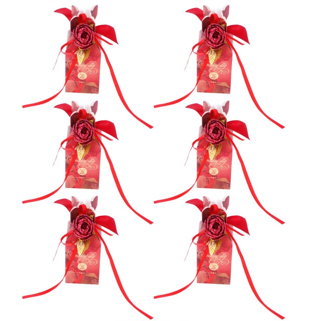 10 Set Candy Boxes with Elegant Flower Bow Ribbon Design for Wedding Birthday Party Favors