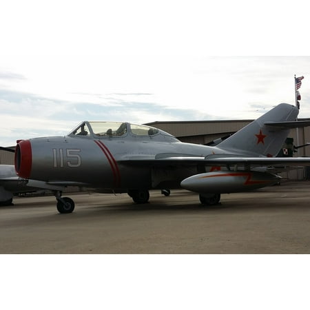 Mig 15 Fighter Canvas Print Fighter Jet Mig-15 Plane Aviation Aircraft-Soldier Stretched Canvas 10 x 14 ()