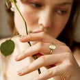 thumbnail image 3 of Handmade Flower Signet Ring18K Gold Ring Delicate Personalized Jewelry Gift for Women/Girls（Gold，9#）, 3 of 4