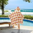 thumbnail image 6 of Toddler Hooded Beach Towel 24x50 Kids Bath Towels Soft Quick Dry for Swim Pool Boys Girls Heart Pizza, 6 of 7