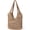 Dark Khaki - Grid, variant on Crochet Tote Beach Bags for Women, Mesh Beach Tote Knit Bag, Summer Vacation Aesthetic Boho Hobo Shoulder Bag