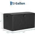 thumbnail image 2 of Coffre de Terrasse Extérieur en Résine de 73 Gallons, Contenant de Rangement pour Patio Résistant aux Intempéries avec Couvercle Verrouillable, Motif Tressé, Très Grand pour Coussins, Équipement de Piscine et Outils de Jardin, Noir Blanc Brun, 2 of 8