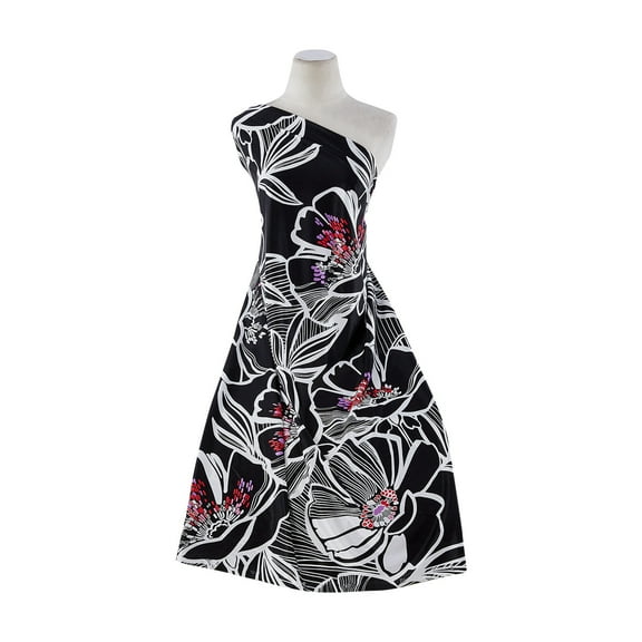 Zelouf Silky Knit Print  , Sewing, DIY, Crafts Fabric by the Yard, 936 Blk/red, 3 Yard