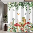 thumbnail image 2 of Sage Green Plant Shower Curtain, Retro Mushroom Spring Frog Butterfly Eucalyptus Leaf Aesthetic Bathroom Curtain, Botanical Floral Witchy Decor Shower Curtain Accessories with Hooks 72X72Inch, 2 of 6
