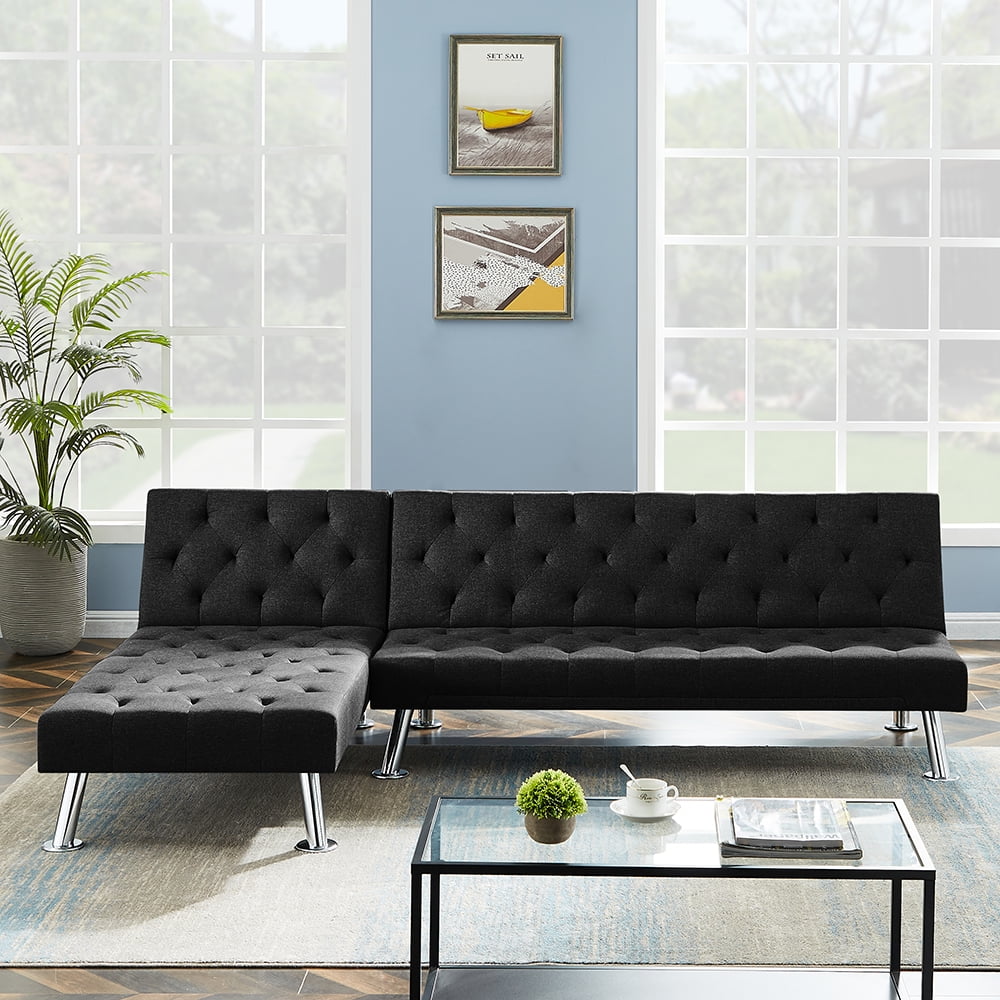 Lowestbest Sofa Bed and Sleepers Couch, Sectional Recliner Couch Sofabed for Living Room, Black Lowestbest Sofa Bed and Sleepers Couch, Sectional Recliner Couch Sofabed for Living Room, Black